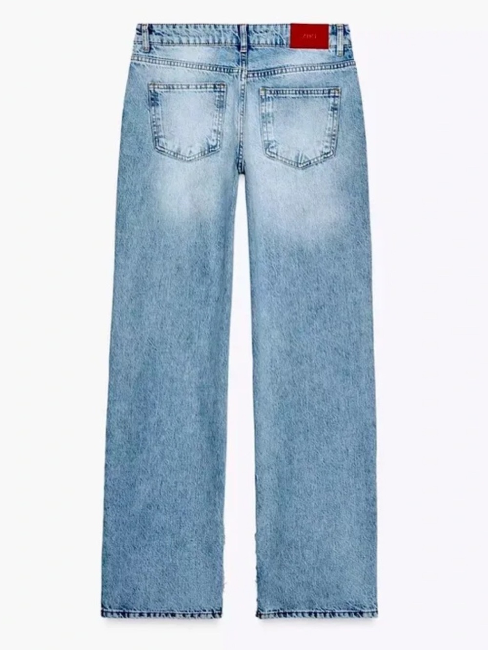 ZARA // SLIM FLARE LOW RISE RIPPED LONG LENGTH - Picture 3 of 9